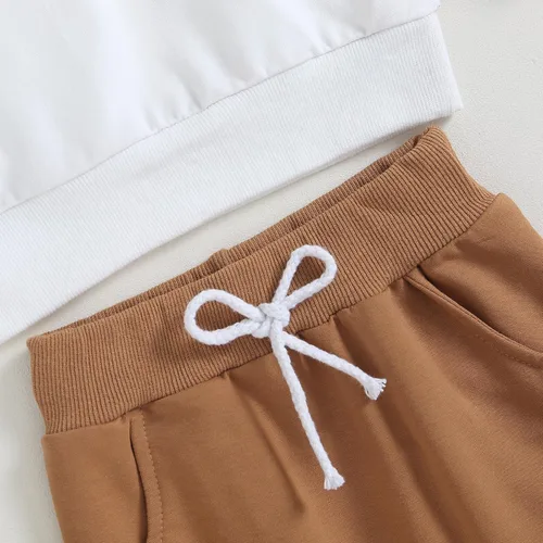 Vista 5 de Endorothii Conjunto de sudadera con capucha y pantalones de manga larga para bebé niño y niño, 2 piezas, ropa de otoño