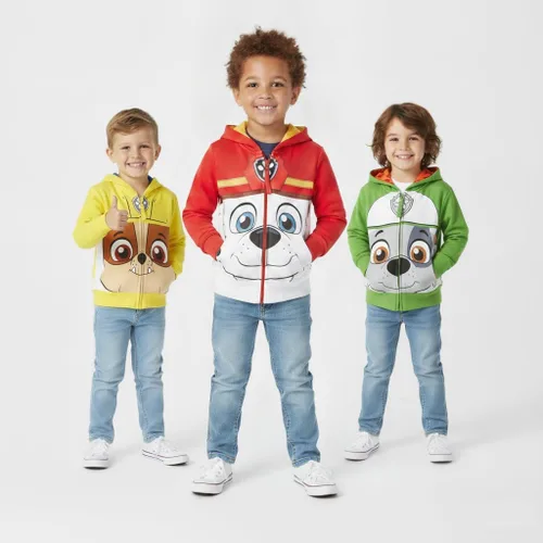 Vista 3 de Disfraz de Patrulla Canina de Nickelodeon con capucha para niños pequeños - Cara grande con cremallera Chase azul marino