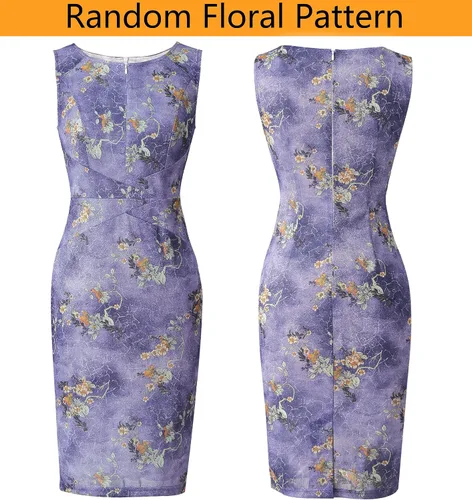 Vista 5 de VFSHOW - Vestido tubo con cremallera frontal para mujer diseño con retazos de encaje para cóctel trabajo negocios fiesta