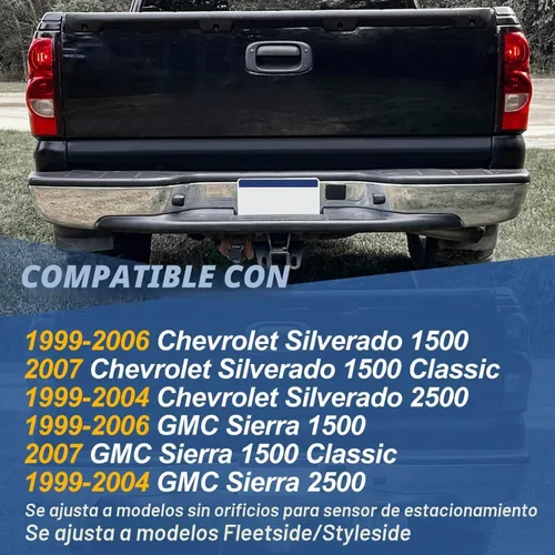 Vista 7 de Auto Dynasty Conjunto de parachoques trasero compatible con Chevy Silverado GMC Sierra 1500 2500 2500 1999-2006, 2007 1500 Classic Cromo pulido