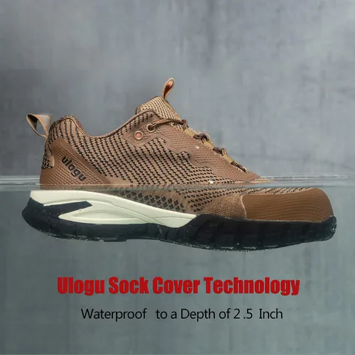 Vista 2 de ulogu Zapatos de senderismo impermeables para hombre, cómodos, ligeros, para todo el día, para caminar