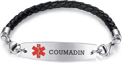 Vista 63 de Brazaletes de alerta médica ajustables de 7.5" a 9" para mujer/hombre, de acero inoxidable, intercambiables Cadena de bloque