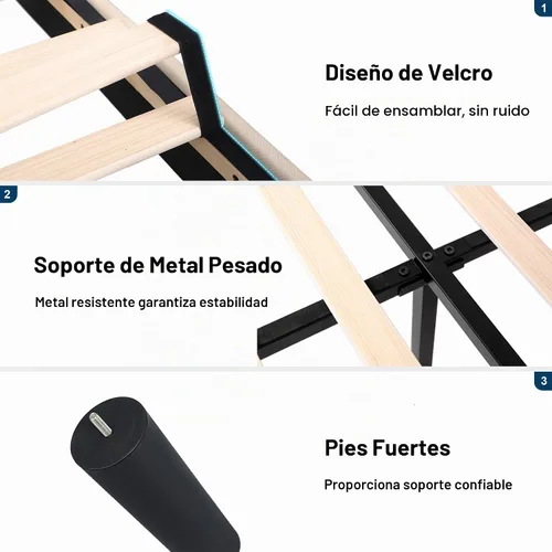 Vista 6 de GalnFu Base de cama tamaño full con cabecera capitoné con botones, base de cama plataforma tapizada con almacenamiento debajo de la cama, soportes