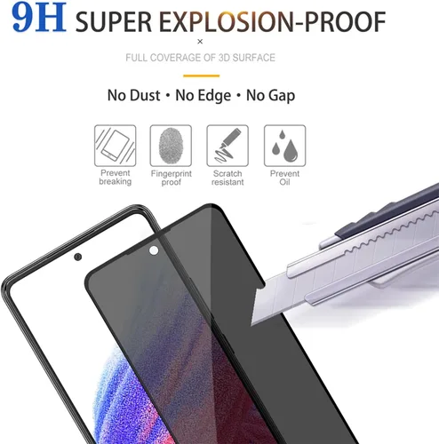 Vista 5 de Protector de pantalla de privacidad 2+2 2 + 2 transparentes para Samsung Galaxy S20 FE/ A53 5G/ A51 5G/ A52 4G/ A52 5G / A52s