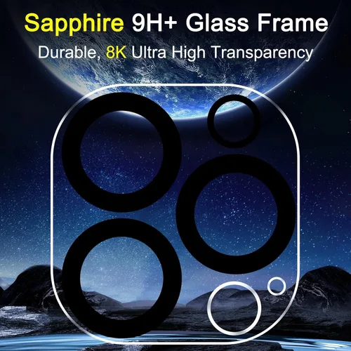 Vista 5 de Ferilinso Protector de lente de cámara diseñado para iPhone 13 Pro Max, protector de lente de cámara diseñado para iPhone 13 Pro, paquete de 3