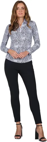 Vista 3 de IBKUL Athleisure Wear 48539 - Polo de manga larga con protección solar UPF 50+ Icefil Cooling Tech Alena Print ajustable