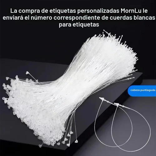 Vista 4 de 500 etiquetas colgantes personalizadas, etiquetas para colgar joyas (cuerda de regalo)