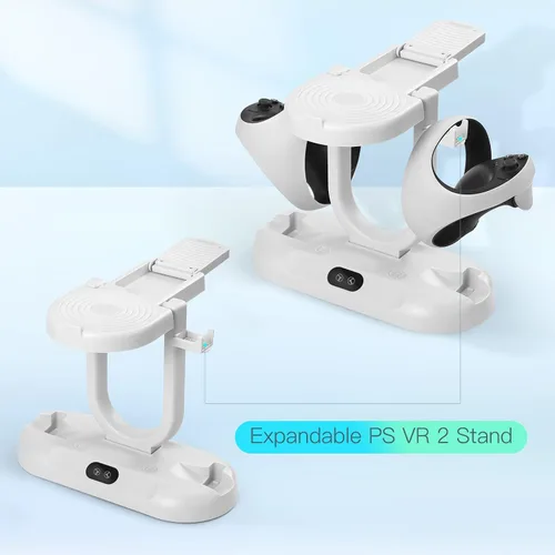 Vista 6 de TATAVR Controller Charging Dock for PS5 VR2, PSVR 2 Controller Charging Station with VR Gaming Headset with USB-C Port and A Micro-USB Cable for PS5