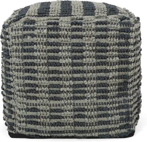 Vista 7 de Christopher Knight Home Carolina Boho - Puf cubo de tela, azul y verde azulado, natural