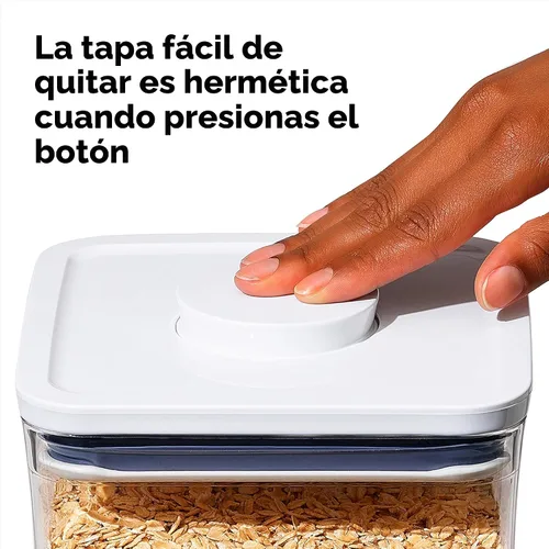 Vista 4 de OXO Good Grips POP - Recipiente hermético de almacenamiento de alimentos - Caja Grande Mini 1.1 Qt Ideal para bolsitas de té, suministros