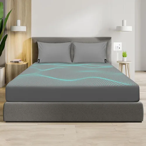 Vista 10 de RIQINXIN Grounding Sheets Kingsize - Hoja de tierra suave de 400 hilos, hojas de tierra de fibra plateada, con cable reforzado para conductividad