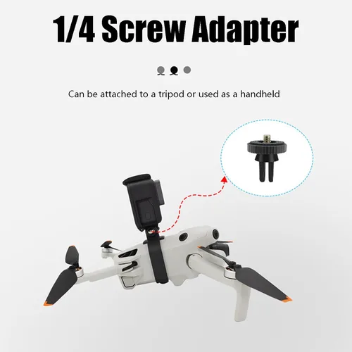 Vista 6 de Mini 4 Pro Drone Soporte de extensión para cámara de transporte superior con adaptador de montaje de trípode de tornillo de 1/4 compatible con DJI
