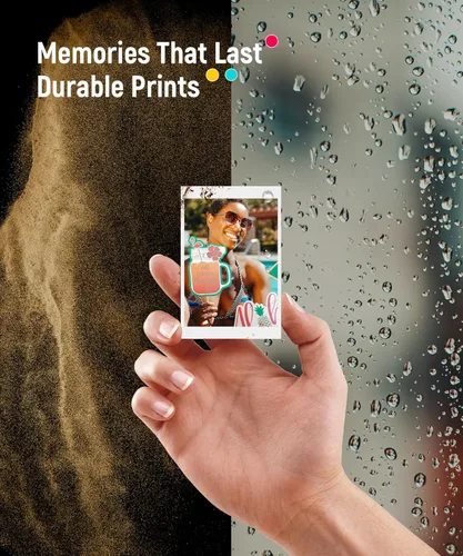 Vista 7 de Liene Papel fotográfico Zink 2x3" 50 hojas, papel de impresora fotográfica premium con parte posterior adhesiva, resistente al agua, a prueba