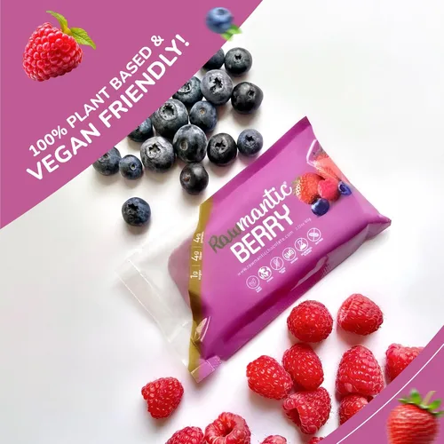 Vista 5 de Rawmantic Berry Energy Bar (12 mini barras x 2.12 oz) – Maracuyá orgánica y bayas mixtas, quinua inflada, sorgo, mijo y trigo sarraceno, sin sabores