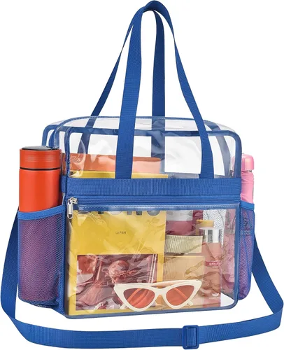 Vista 12 de Lyingflat Bolsa transparente para eventos de estadio - 12x6x12, bolsa de deporte transparente con correas reforzadas para el hombro
