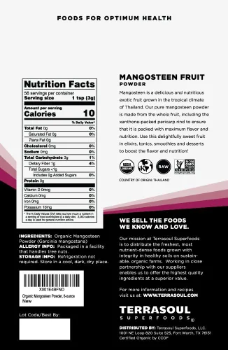 Vista 2 de Terrasoul Superfoods Mangosteen Fruit Powder (orgánico)