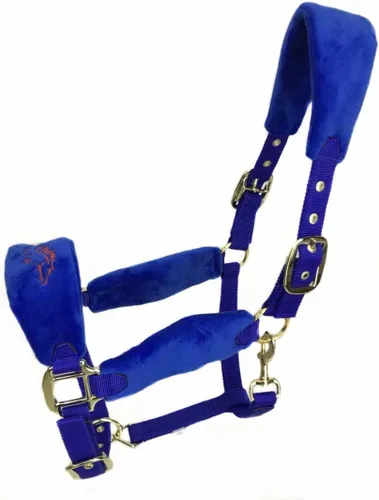 Vista 8 de Caballos acolchados de forro polar con cabestrillo de nailon y accesorios de hardware de color rosa/dorado antidesgaste
