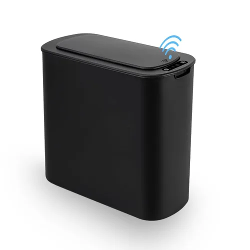 Vista 8 de Cesun Cubo de basura negro con sensor de movimiento automático para baño con tapa, cubo de basura sin contacto de 2.6 galones, cubo de basura