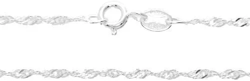Vista 2 de Colgante de plata de ley oxidada de un lado izquierdo con collar fino Singapur