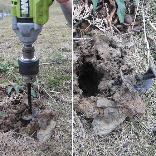 Vista 6 de Broca de Taladro para Jardín para Plantar – Broca de Jardín de 4x23 cm, Barrenadora Rápida para Bulbos y Plantas de Cama para Taladro Hexagonal