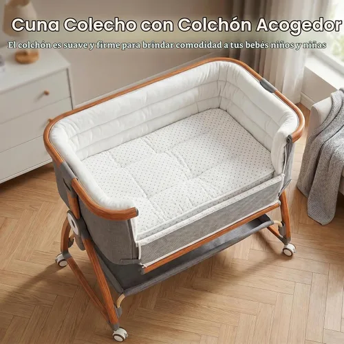 Vista 5 de Moisés para bebé, cuna mecedora 3 en 1, color gris