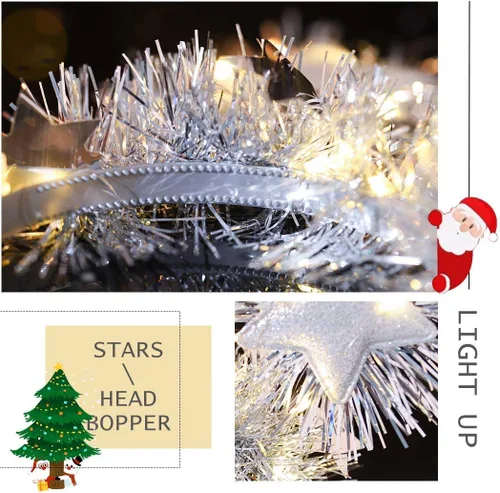 Vista 2 de Uranian Diadema de estrella iluminada, cabeza de estrella, Bopper, diadema de estrella LED, brillante, fiesta de cumpleaños, accesorios