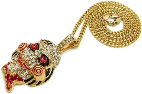 Vista 4 de Pyramid Jeweler Collar de cadena cubana con colgante inspirado en raperos de hip hop, 69 (cadena cubana con colgante de sierra, 24 pulgadas)