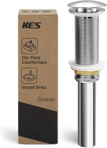 Vista 10 de KES S2008D-BZ - Desagüe para fregadero sin desbordamiento para baño, conjunto de tapón de drenaje emergente para fregadero de recipiente de 1.6 a