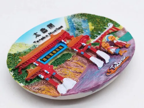 Vista 4 de Parque Nacional Taroko Hualien County Taiwán 3D imán de nevera regalo de recuerdo de viaje Decoración del hogar y cocina Etiqueta magnética imán