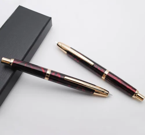 Vista 7 de JINHAO 10 Press Pluma estilográfica retráctil de metal con convertidor de tinta (punta EF 0.38mm, color rojo ágata)