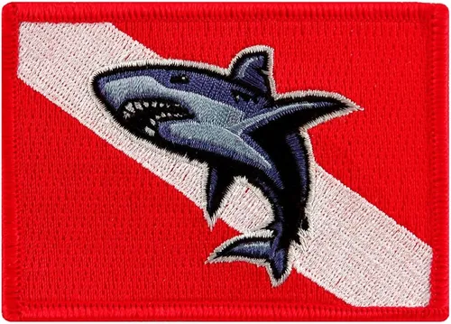 Vista 10 de Parche bordado de 100 inmersiones para buceo, emblema de bandera de buceo, recuerdo