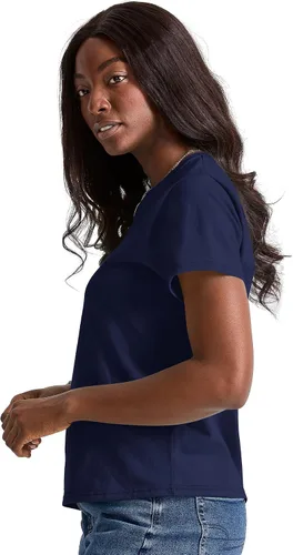 Vista 3 de Hanes Essentials, Camiseta de algodón con cuello redondo, camiseta de ajuste clásico para mujer