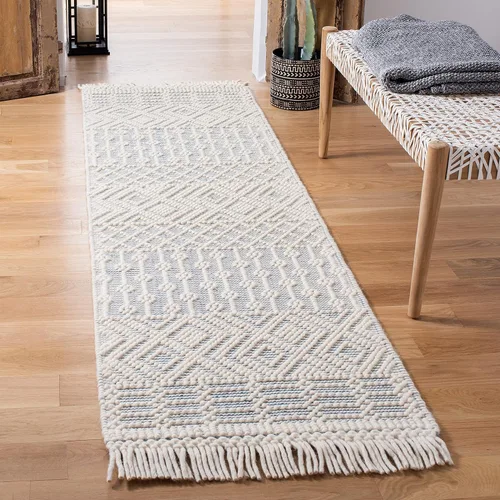 Vista 24 de SAFAVIEH Natura Collection - Alfombra decorativa de 2 x 3 pies, color marfil, con flecos de lana marroquí bohemia, hecha a mano, ideal para zonas