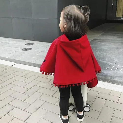 Vista 6 de Capa con capucha para bebé, Halloween, Navidad, capa de Caperucita Roja, Capa de invierno con capucha, Capas Poncho 1-4T