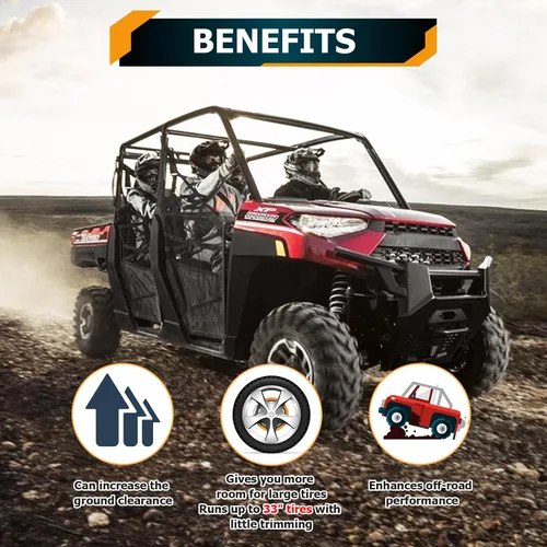 Vista 2 de WeiSen Kit de elevación completa de 3 pulgadas, espaciador de soporte de elevación de suspensión delantera y trasera compatible con Polaris Ranger