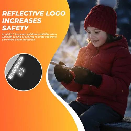 Vista 6 de WESTWOOD FOX Kids Winter Thermal Cycling Gloves Boys Girls Flexible Grip Touchscreen Cycling Bike Gloves for Children Running Ski Anti-Slip Mitts