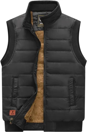 Vista 19 de Msmsse Chalecos de Abrigo para Hombre Chalecos de Invierno Acolchados con Relleno Chaleco Gilet Cuello Levantado Chaleco Puffer Cálido 01 Verde