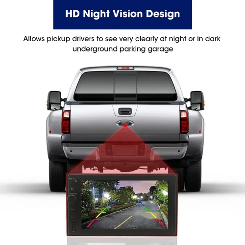 Vista 3 de Cámara de respaldo con emblema de mercado de accesorios con kit de bisel para Ford F150 F250 F350 F450 F550 (2004-2016), visión nocturna HD 700TVL