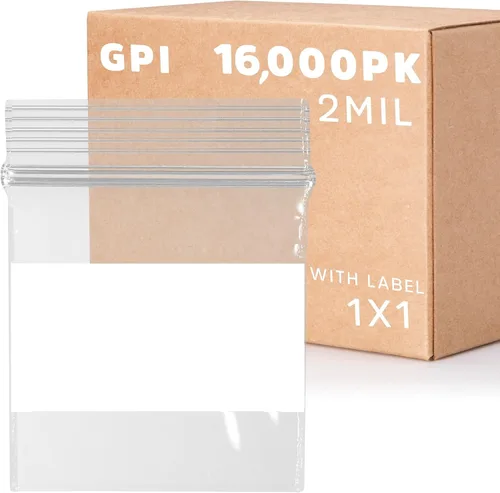 Vista 38 de GPI - Mini bolsas con cremallera de 1 x 1 pulgada, paquete de 100 bolsas de plástico transparente con cierre con cremallera con bloque blanco