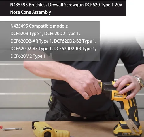 Vista 4 de Se adapta a Dewalt N435495 - Pistola de yeso sin escobillas DCF620 tipo 1 20 V conjunto de cono de nariz