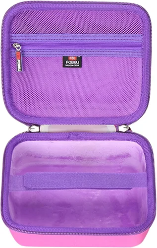 Vista 3 de FBLFOBELI Estuche rígido de transporte EVA compatible con LeapFrog Fridge Phonics juego de letras magnéticas (rosa)