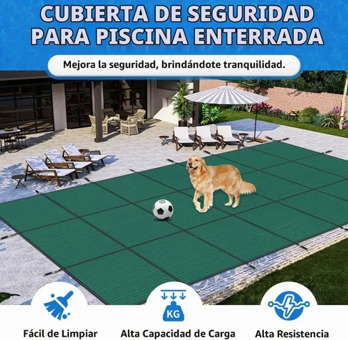 Vista 6 de iCOVER Cubierta de seguridad para piscina interior, 20x40 pies rectangular, cubierta de seguridad de invierno para piscinas interiores, cubierta