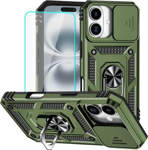 Vista 35 de HNHYGETE Funda para iPhone 12 Pro Max con protector de pantalla: [grado militar de 20 pies probada en caídas] Funda protectora para cámara Negro