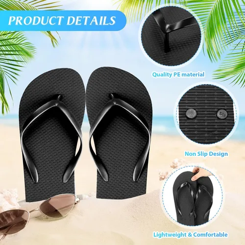 Vista 2 de Unittype 72 pares de chanclas a granel para invitados de boda, fiesta, paquete de sandalias casuales con tarjetas de varios tamaños, letrero