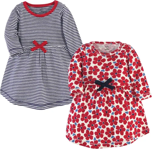 Vista 64 de Touched by Nature - Vestidos de manga corta y manga larga de algodón orgánico para niñas pequeñas, bebés y mujeres Manga larga con flores abstractas