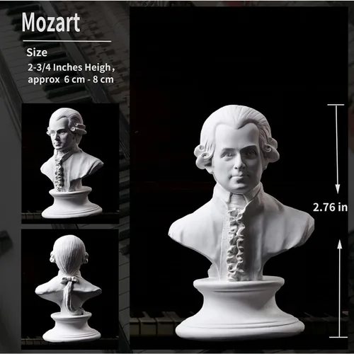 Vista 2 de Music Composers - Juego de 10 figuras de resina de escultura de artista famoso barroco a romántico, figuras coleccionables, réplica de estatua