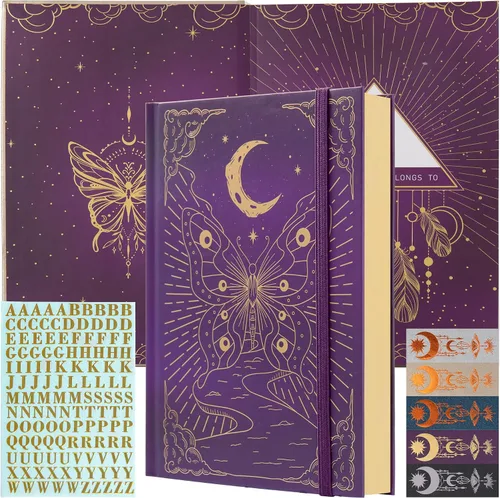 Vista 9 de TIEFOSSI Cuaderno de puntos, diario de mariposa para mujeres y hombres, papel grueso de 160 GSM con 256 páginas numeradas, diario de tapa dura A5