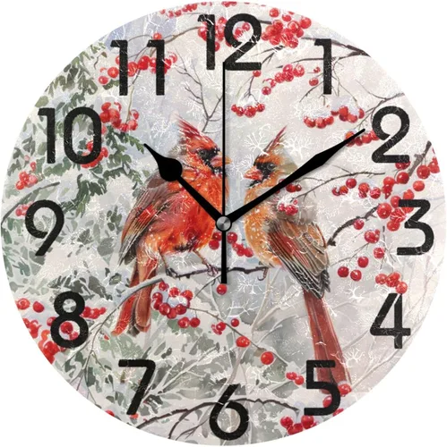 Vista 31 de Reloj de pared redondo retro de otoño con dos gnomos y calabaza de 10 pulgadas, funciona con pilas, reloj de escritorio analógico silencioso sin