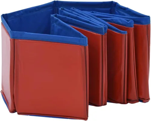 Vista 5 de SKM Piscina Plegable para Perros Rojo 31.5"x7.9" PVC