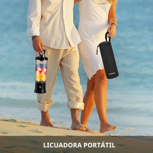 Vista 7 de Licuadora portátil con funda aislada, exprimidor personal para batidos
